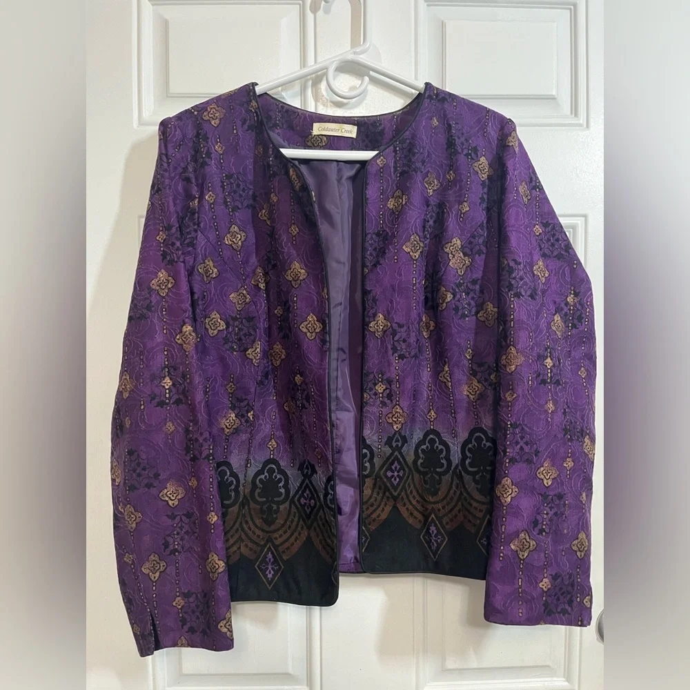Coldwater Creek Purple Patterned Blazer